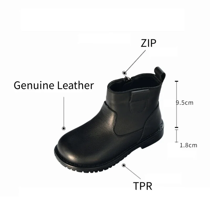 جلد طبيعي الفتيان أحذية ركوب الخيل ربيع الخريف الأطفال أحذية الموضة لينة جلد البقر الشتاء الفتيات أحذية الثلوج أحذية أطفال