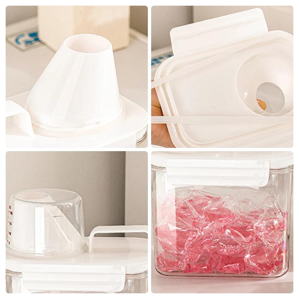Laundry Powder Dispenser with Measuring Cup Laundry Scent Booster Beads Dispenser Scent Booster Beads Laundry Storage Container