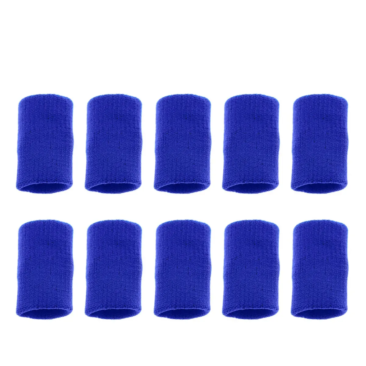 

10 pcs Finger Sleeves Blue Stretchy Lightweight Breathable Support For Sports Volleyball Arthritis Pain Relief Unisex Fit Health