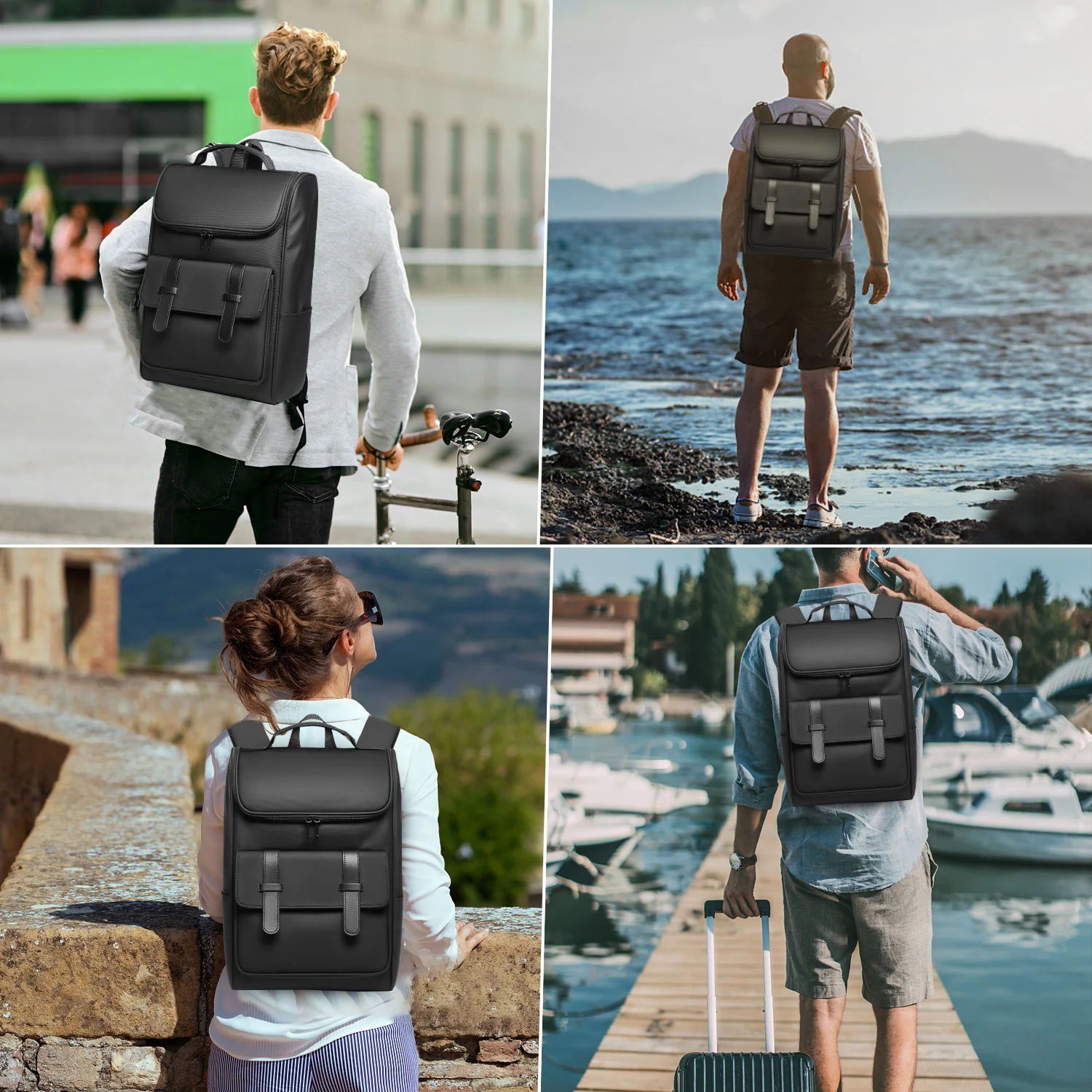 Eurcool Herren-Rucksack, japanisch, koreanisch, Business, 15,6 Zoll, College-Rucksack, Laptop-Tasche, Laptop-Rucksack für Männer, Männer und Frauen
