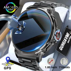 2025 New 710 Mah Big Battery 1.85Inch Ultra HD AMOLED Display Men smartwatch GPS Sport Track Fitness Bluetooth Call Smart Watch