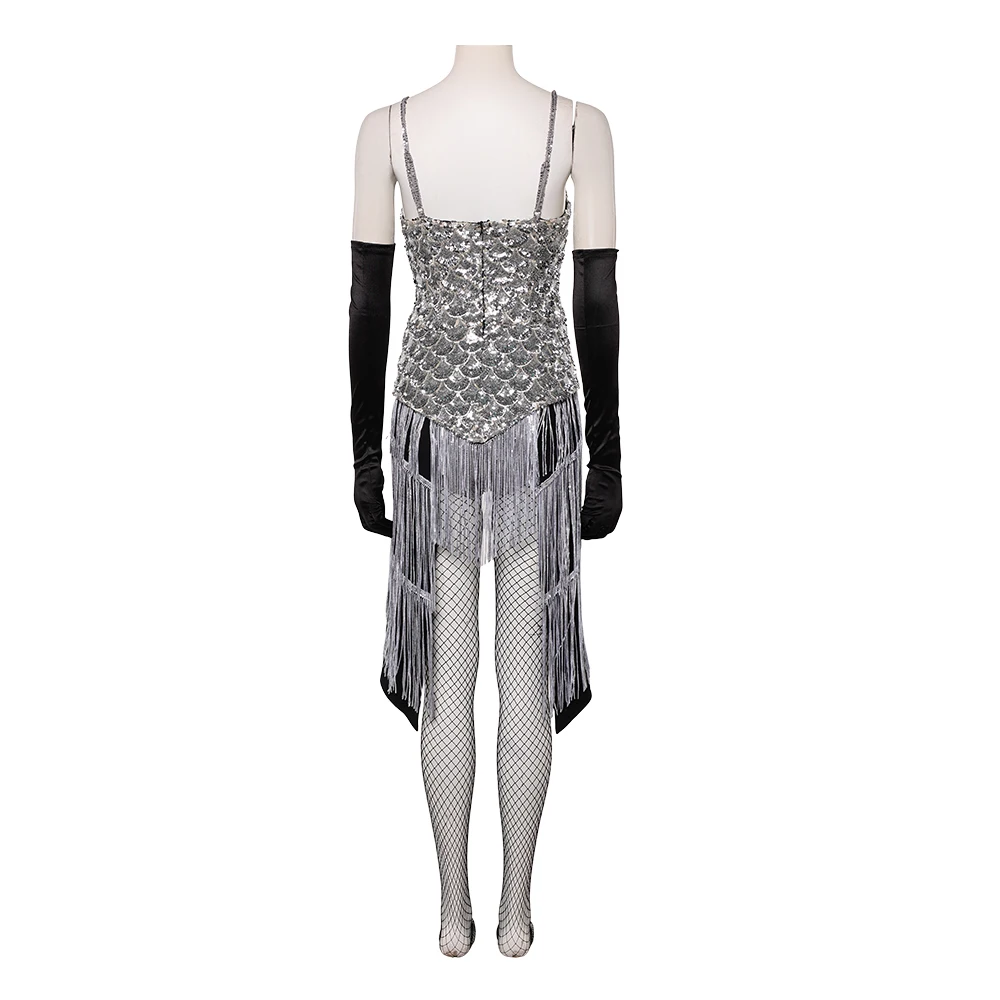 Disfraz de Cosplay de Fantasia Satine, Vestido, Pantalones Cortos, Guantes, Medias, Ropa de la Película Moulin Rouge, Trajes de Halloween y Carnaval