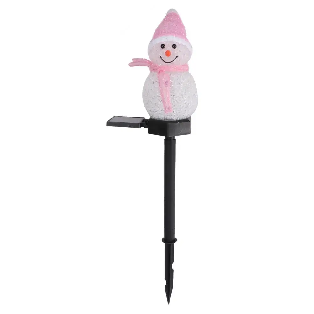 

Solar Snowman Lamp Durable Reliable Unique Design Firm Ground Insertion Simple Installation Solar Lawn Light Outdoor Decorative