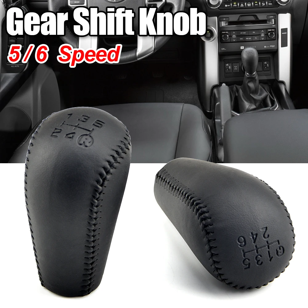 5/6 Speed Manual Leather Gear Shift Knob Head For Toyota Prado LC120 Land Cruiser 4Runner Hilux Surf Car Styling Accessories