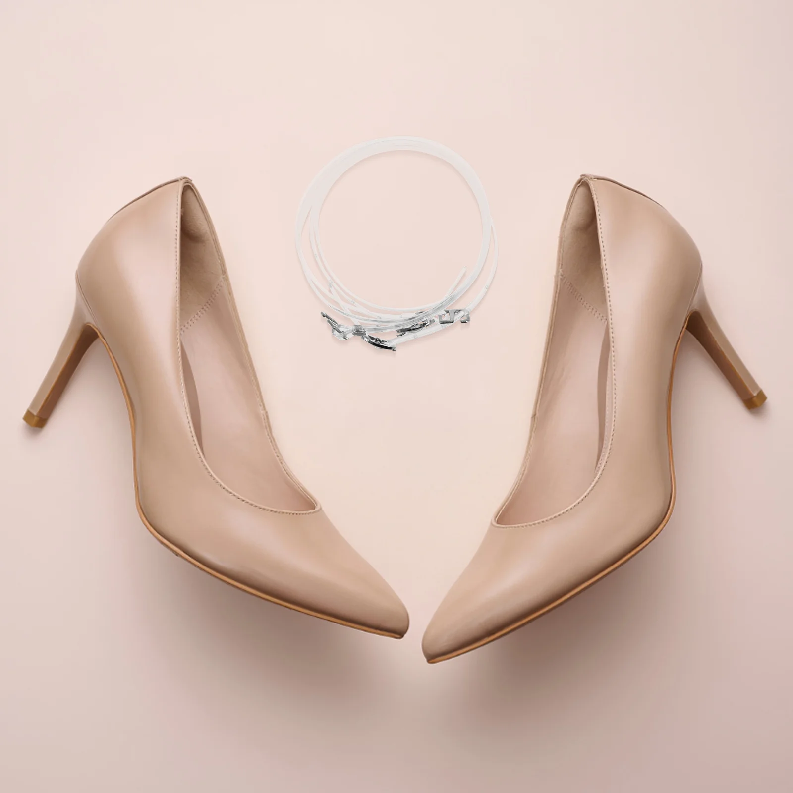 3 أزواج شفافة واضحة غير مرئية أحزمة الأحذية مرونة انفصال عالية الكعب المضادة للانزلاق استبدال العصابات أحذية فضفاضة