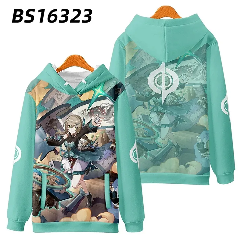 Anime Honkai Star Rail Qingque Cosplay Hoodie Women Men Harajuku Sweatshirt Streetwear Hip Hop Pullover Hooded Jacket Outerwear
