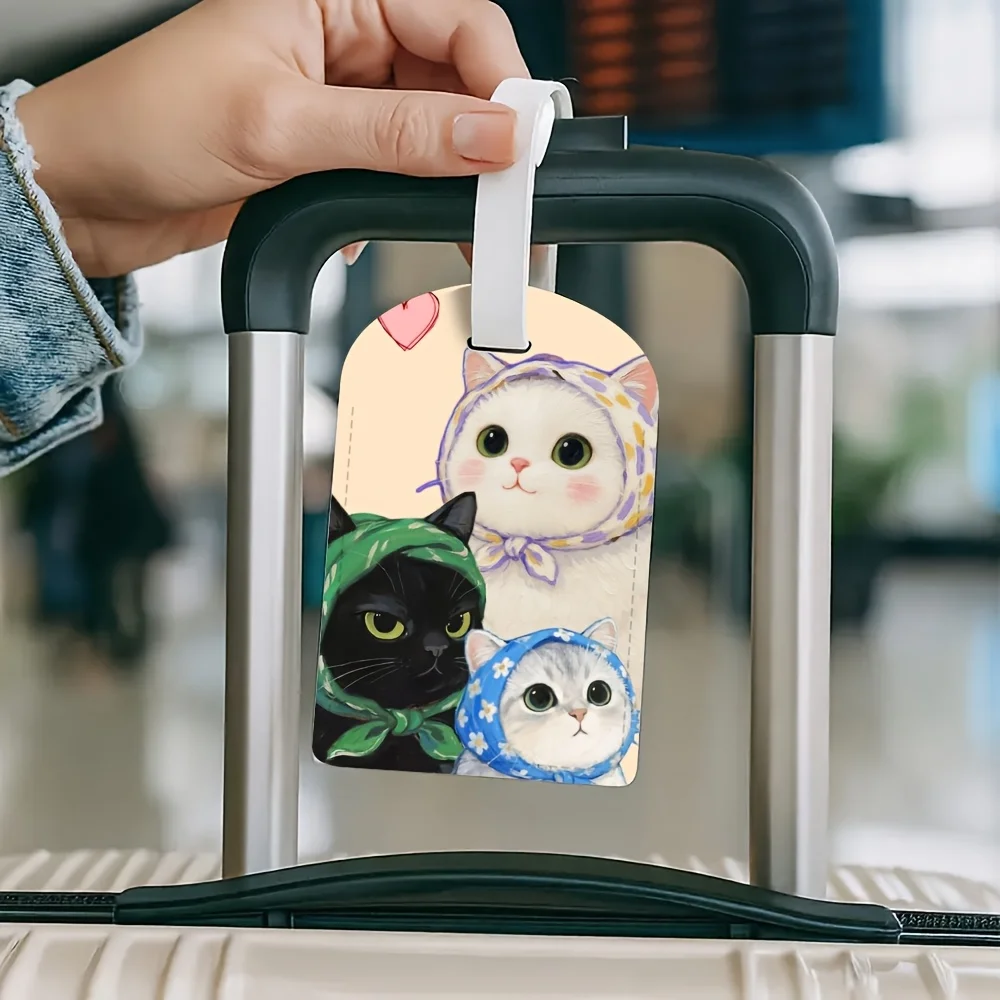 Lightweight PU Luggage Tag Compatible for Travel Bags Backpacks Gym Bags Luggage Id Holder Boarding PU Suitcase Tag Fashion Gift