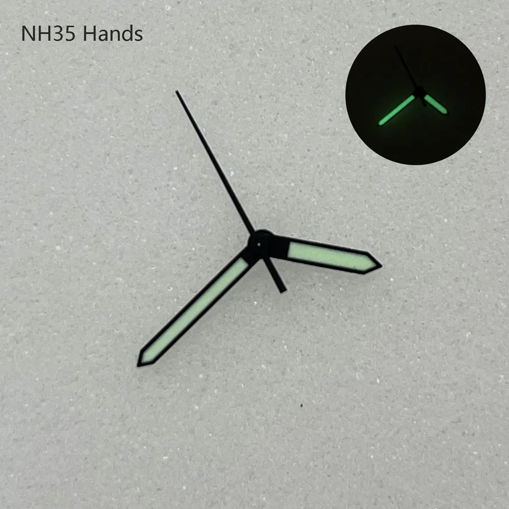 Nh35 Dial 28.5Mm Dial Bercahaya Hijau untuk Mengganti Aksesori Casing Jam Tangan Cocok untuk Gerakan Mekanis Otomatis NH35 Jepang