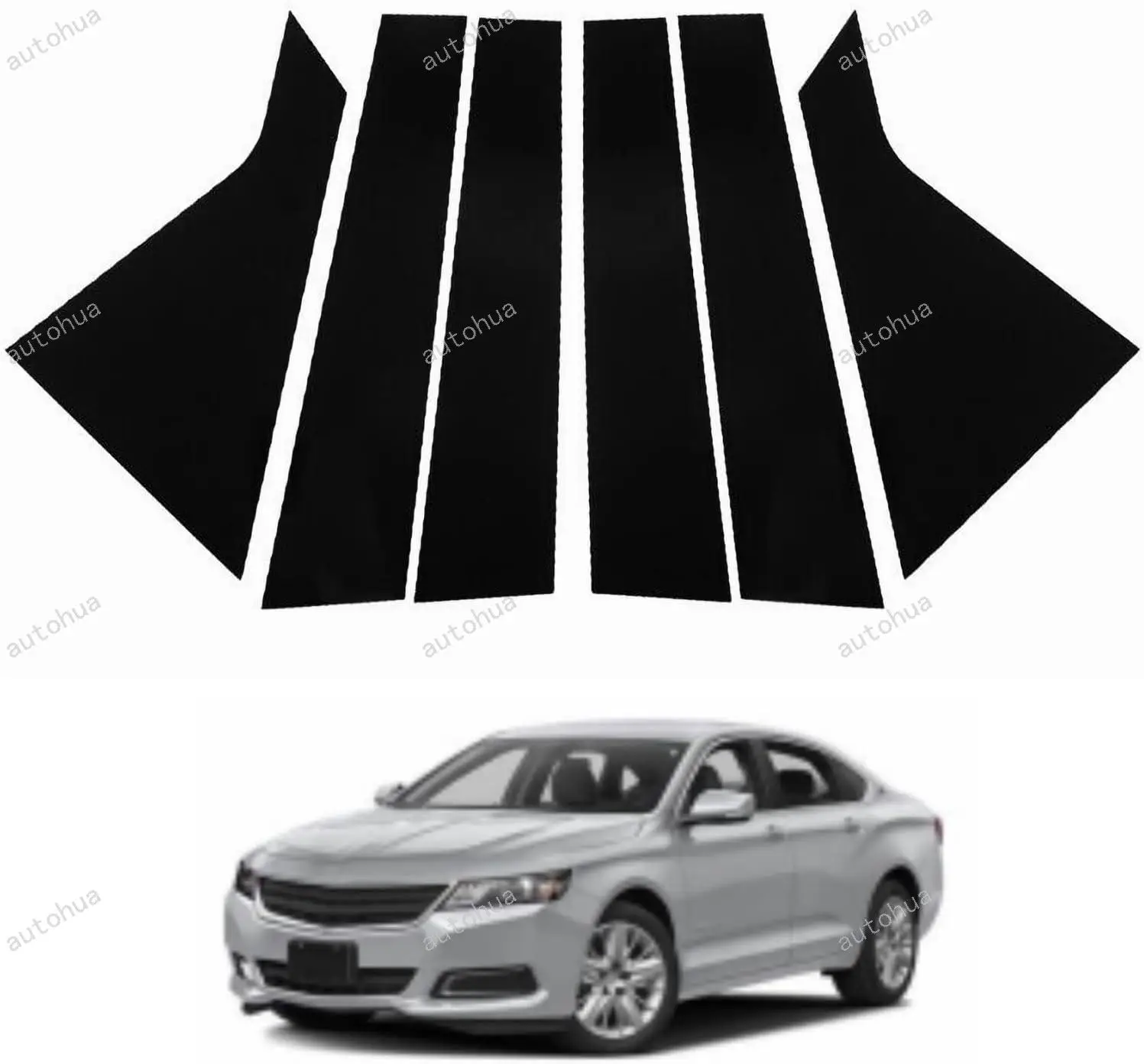 

Door Pillar Post Trim for Chevrolet Impala 2014-2020 Side Door Pillar Anti Scratch Glossy PC Stickers Cover Moldings 6-pcs