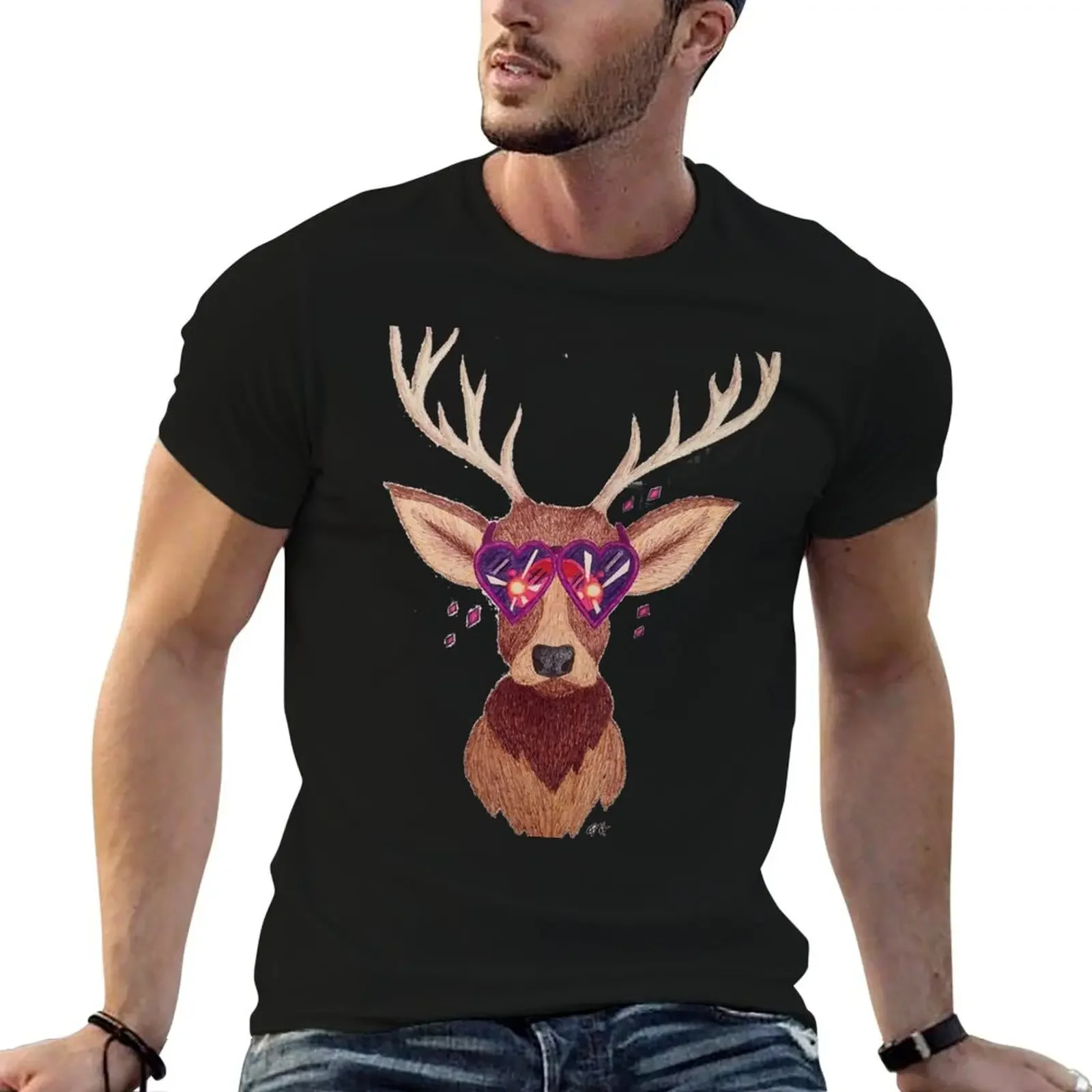 

Deer in the Headlights T-Shirt graphics vintage anime shirt cotton man t-shirts mens champion t shirts