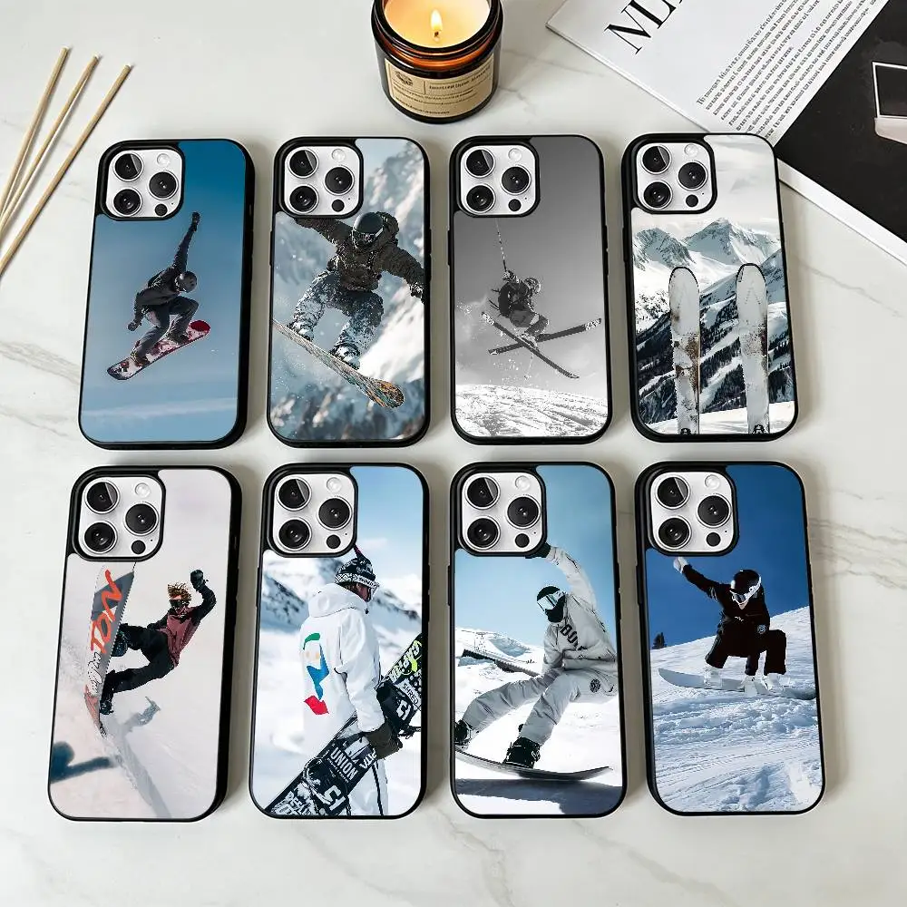 

Skiing Snow Snowboard Ski Phone Case For iPhone17,16,15,14,13 Plus,Pro Max Magnetic For Magsafe Wireless Charging