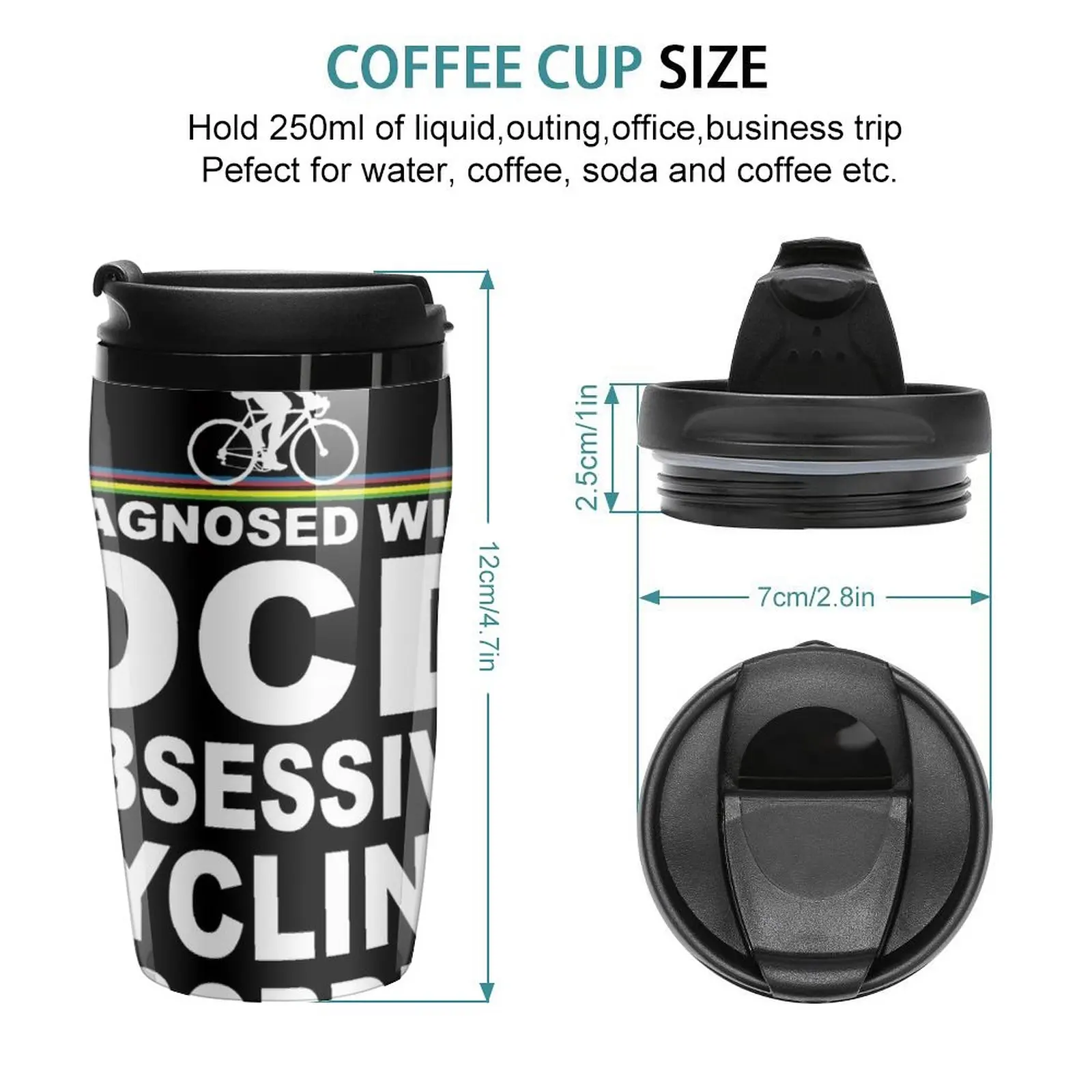 New OCD Obsessive Cycling Disorder Funny T Shirt Travel Coffee Mug Coffee Cup Espresso Coffee Cups Thermos Coffee