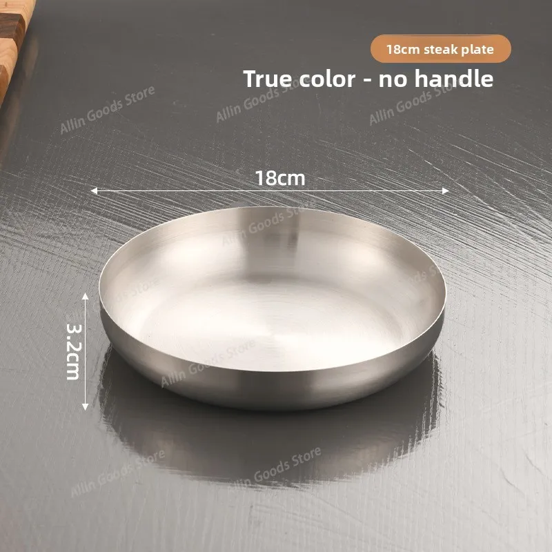 stainless steel snack  steak plate barbecue  golden dessert  western food creative belt handle household