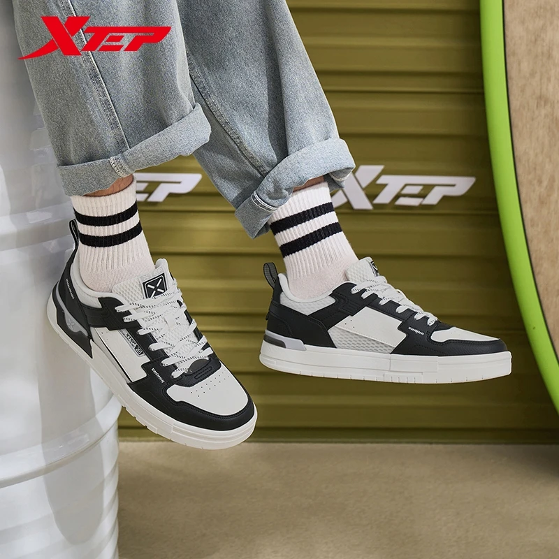 Xtep Skateboarding Shoes For Men 2024 Summer Everyday Men's Skate Shoes Thick Sole Casual Comfortable Sneakers 976219310036