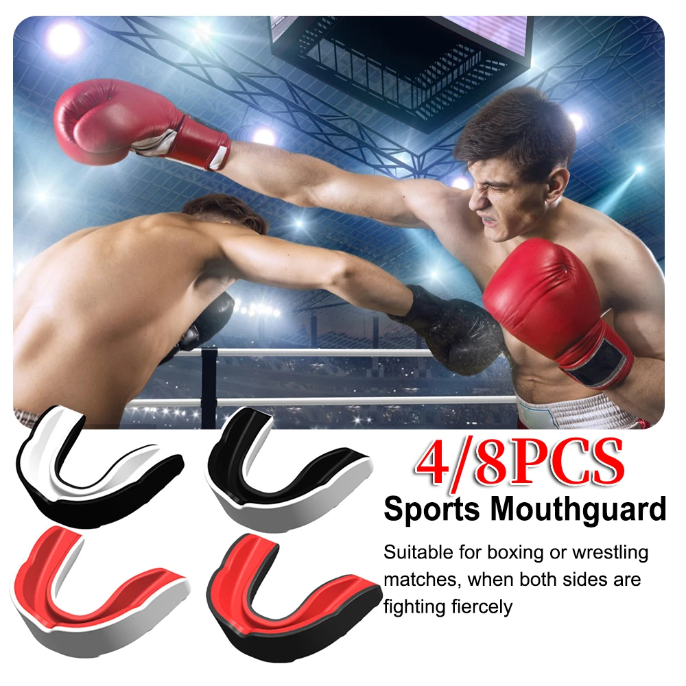 Protector bucal para entrenamiento de lucha, protector de goma para boxeo, protector bucal para adultos, fútbol, lucha, boxeo, protección dental, 4/8 Uds. ﻿