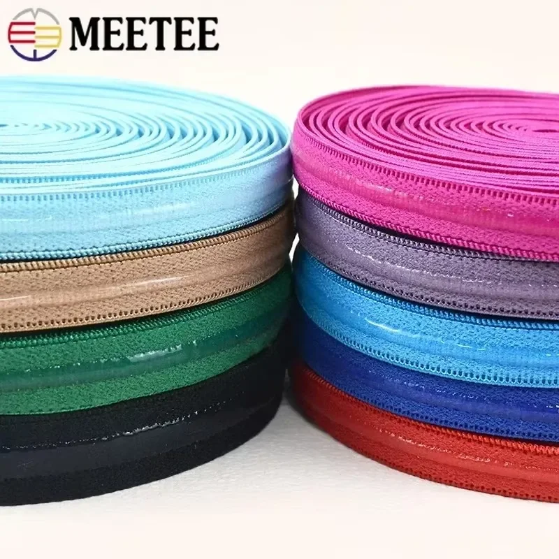 Meetee 10-50M 10mm Non-slip Elastic Bands Silicone Tapes for Bra Underwear Shoulder Belt Sewing Rubber Ribbons Garment Accessory