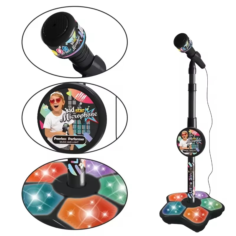 New Kids Stand Microphone Simulation Standing Karaoke Flashing light Baby Toys Educational Instruments Musical Bebes Toy girl