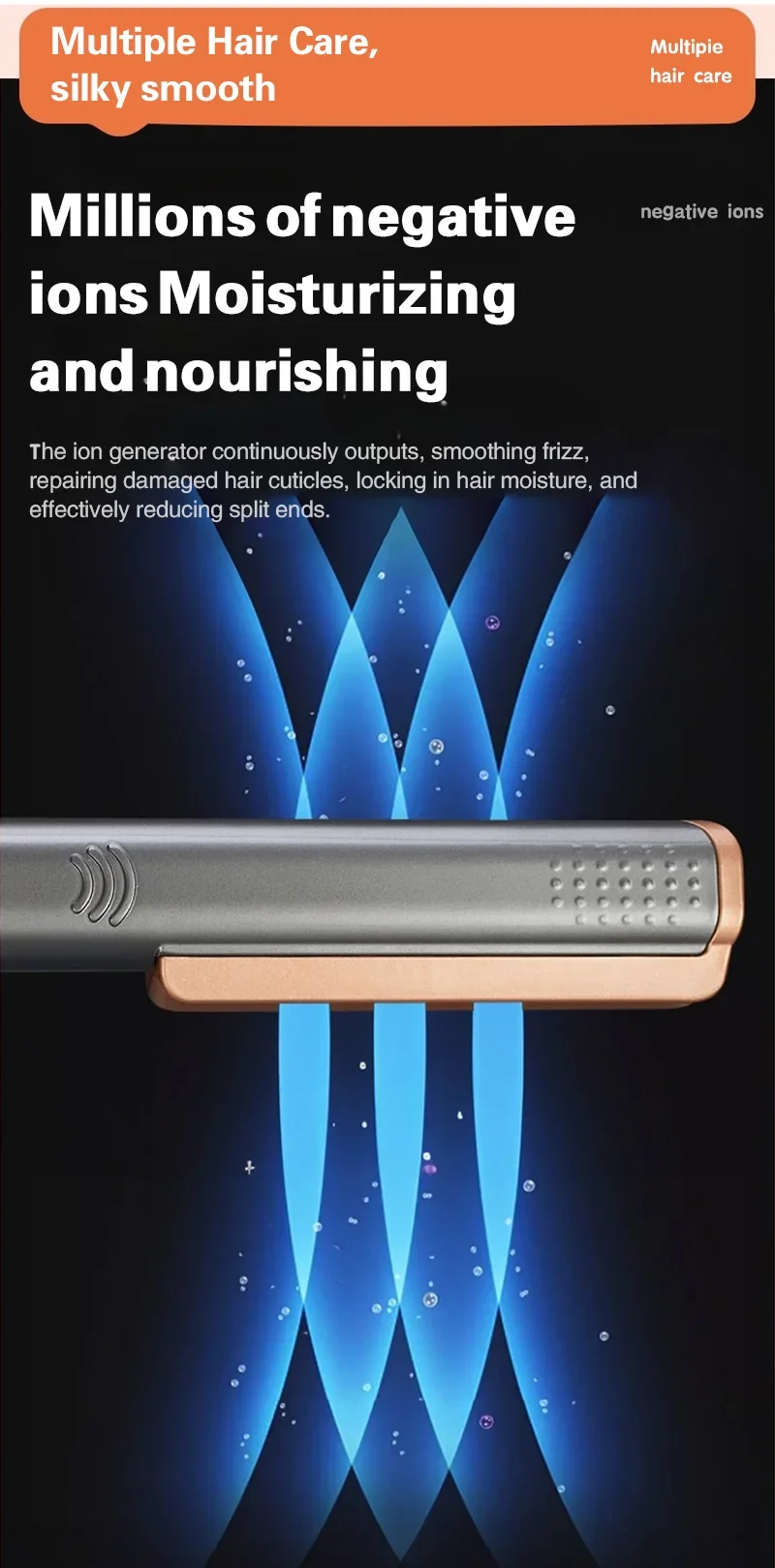 TINSOL 2-in-1 Professioneller Haarglätter Lockenstab, Negativ-Ionen-Conditioner mit LCD-Haarglätter mit breitem Panel – Detail 2