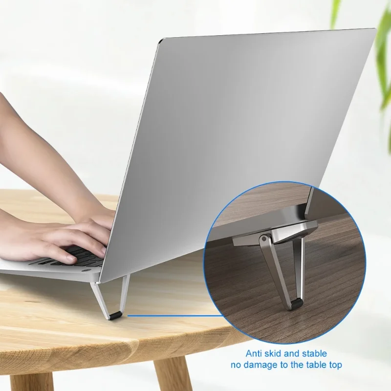 Support pliable en métal pour ordinateur portable, support universel pour Macbook Pro Air Lenovo Notebook Lapmedicains