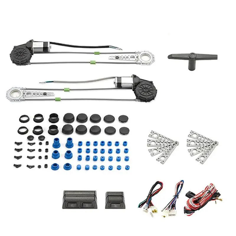 AEA6-12V Universal Electric Power Window Lift Regulator Conversion Kit For 2Door SUV Truck Van Car Window Motor Window Switch