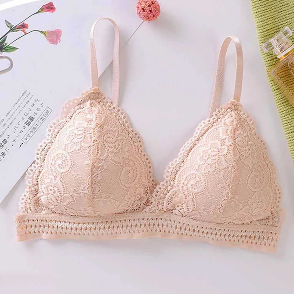 French Beautiful Back Bra Women\'S Thin Lace Beautiful Back Bra No Steel Ring Sling Strap Small Chest Gather Up Support Bra