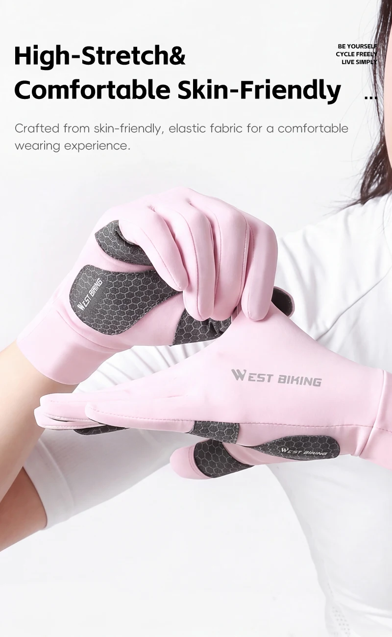 WEST BIKING Damen Fahrradhandschuhe, Flip-Finger, Touchscreen-fähig, Vollflächen-Polsterung, rutschfest, UPF 50+, für Frühling, Sommer, Herbst, Rennrad – Detail 6