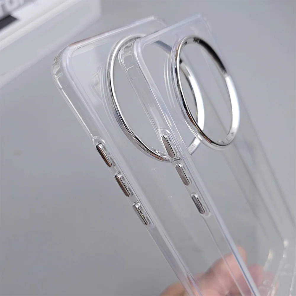 X9B X9 حافظة كروم زر حلقة الكاميرا غطاء شفاف لهاتف Honor X9C X9A سليم مقاوم للصدمات الهاتف Funda Coque Capa