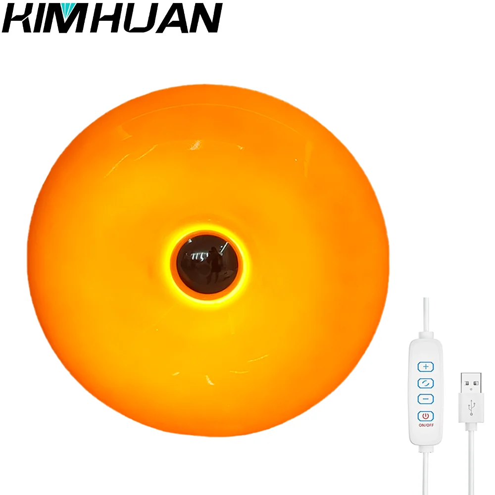 สแกนดิเนเวียนสไตล์ Donut โคมไฟห้องนอน Dimming Night Light Bauhaus ข้างเตียง Ambient ตารางโคมไฟฮาโลวีนประตูโคมไฟ