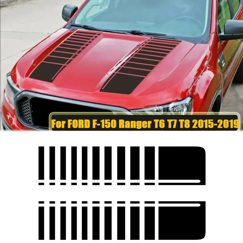 Graphic Vinyl Decals Front Hood Scoop Racing Sticker Trim for FORD F-150 F150 Ranger T6 T7 T8 T9 2015-2023 Car Accessories