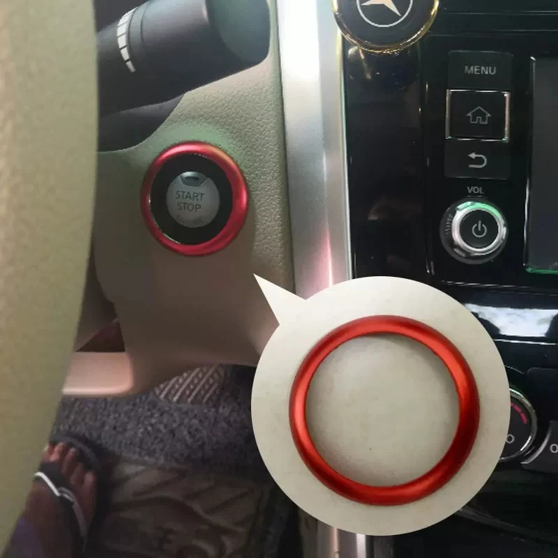 For Nissan Tule Y62 one-button start ignition decoration outer ring Quiss engine start-stop protective cover switch button adhes