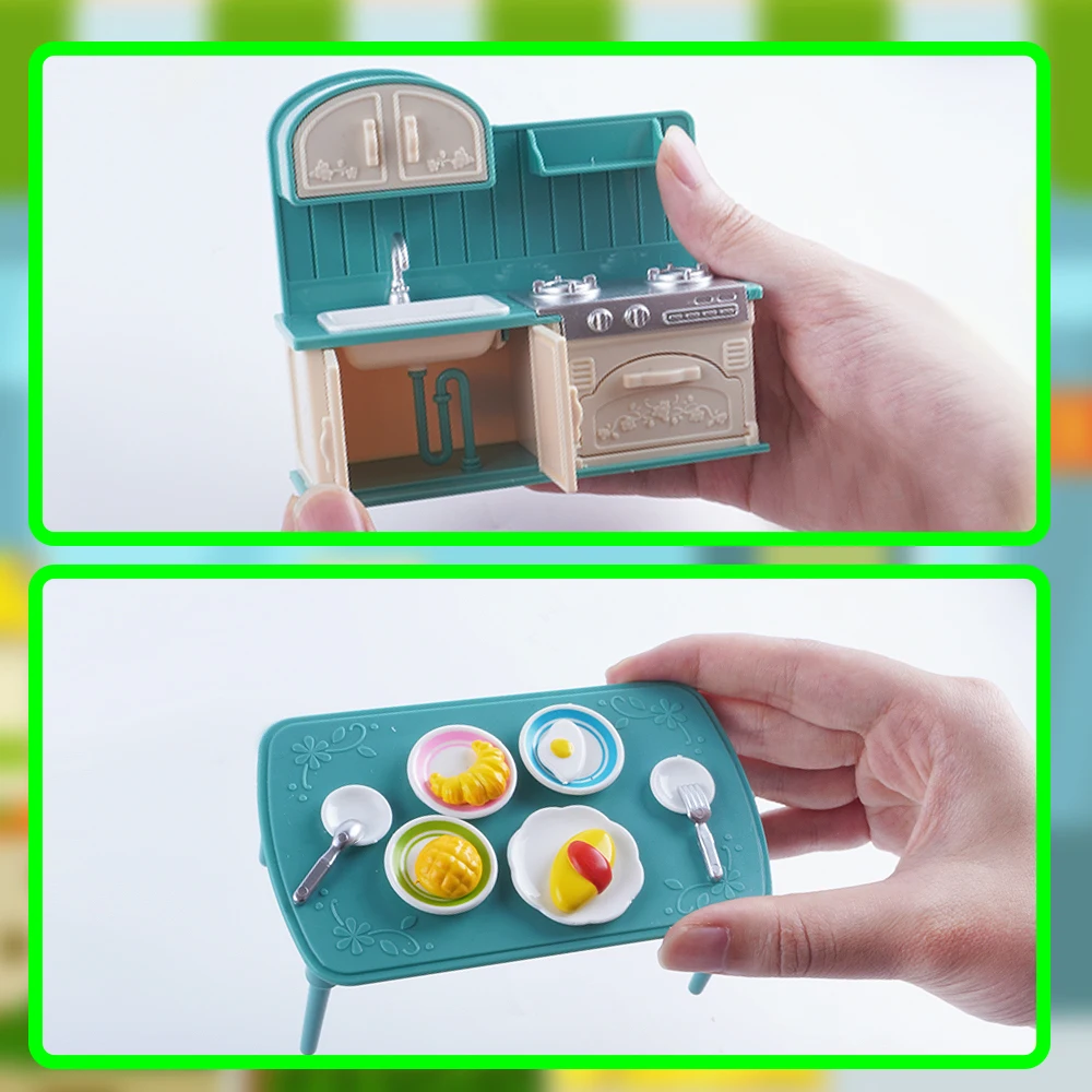 Muebles para casa de muñecas, juego de baño y sala de estar, muebles en miniatura, accesorios de cocina 1:12, casa pequeña para juego de imitación, juguete, regalo para niños