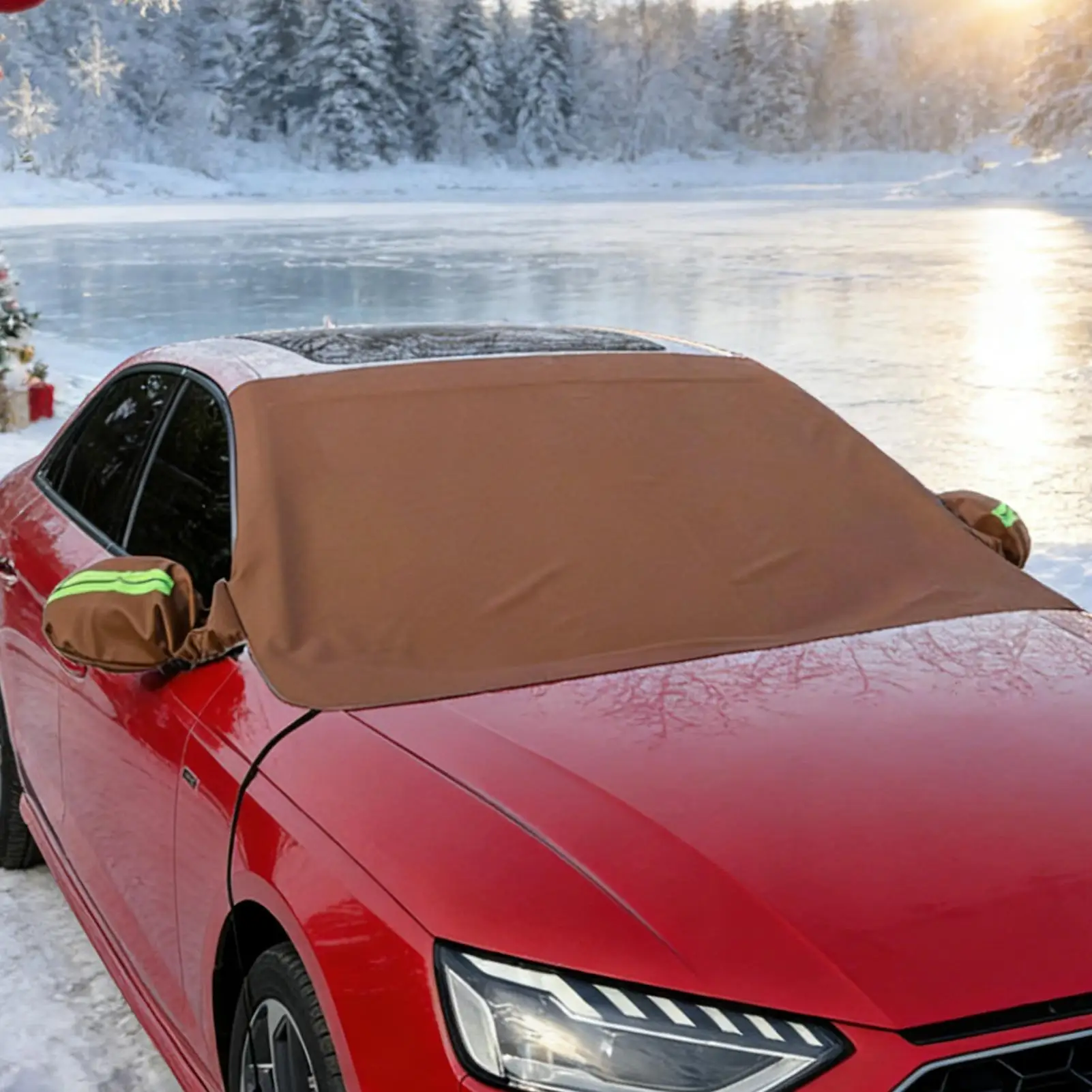 

Лобовое стекло автомобиля, снежный чехол, ветрозащитная искусственная кожа, водонепроницаемая, авто, внешние принадлежности, солнцезащитный козырек на лобовое стекло для седанов, зима-лето