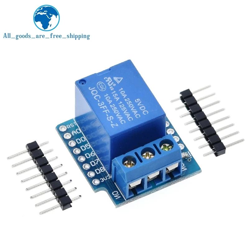 TZT 1 channel Relay Shield for Wemos D1 mini Relay Module Smart Electronics
