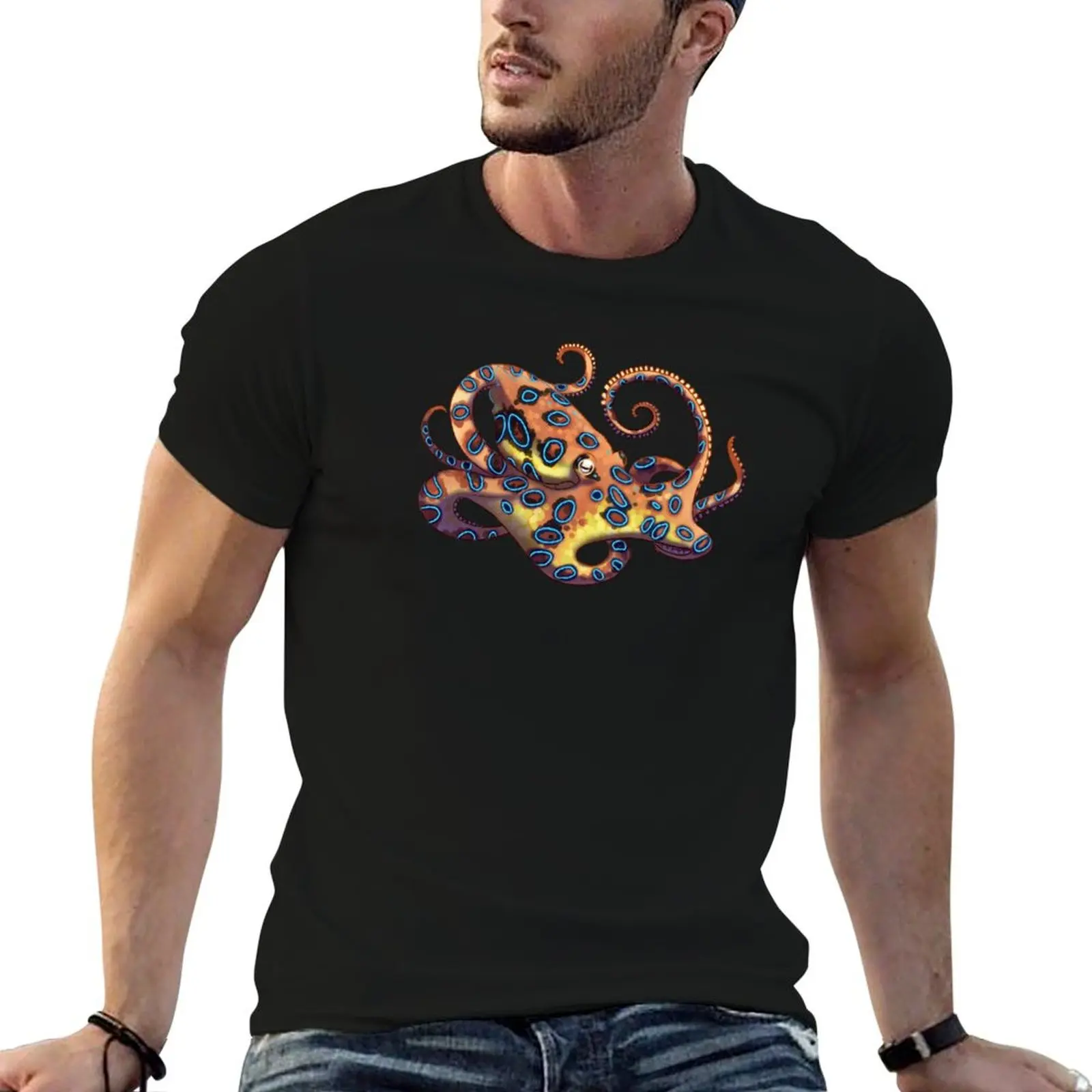 

Blue-Ringed Octopus T-Shirt sublime korean fashion animal prinfor boys mens t shirt