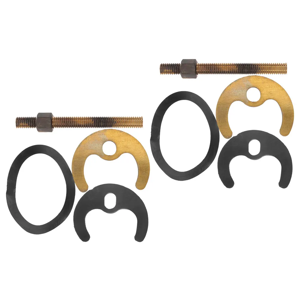 

2 Sets Single Hole Faucet Accessories Extended Horseshoe Plates Fastening Kit Rubber Circlip Tap Mounting Set Kitchen Supplies