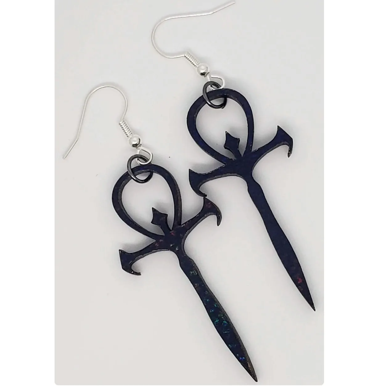 Vampyre earrings: vampire goth, gothic accessories,  alternative jewellery  Classic gothic dangling ornamental satanic earrings