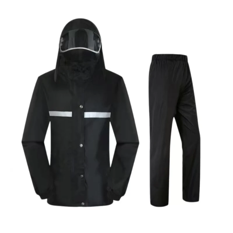 Systematic anti-violent rain thick lengthening men's electric car raincoat rain pants set riders take-out split adults