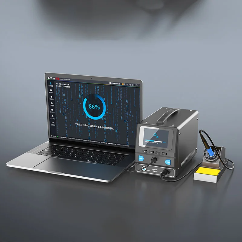Stasiun Solder Profesional Aixun T425 250W dengan Layar IPS 3.5 inci, Temperatur Konstan & Dukungan Multi-Bahasa