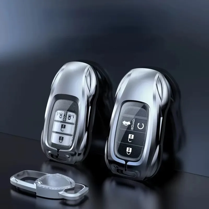 Zinc Alloy Silver Car Key Protection Shell Cartoon Smart Remote Key Cover Car Accessories For Honda Accord CRV Civic XRV