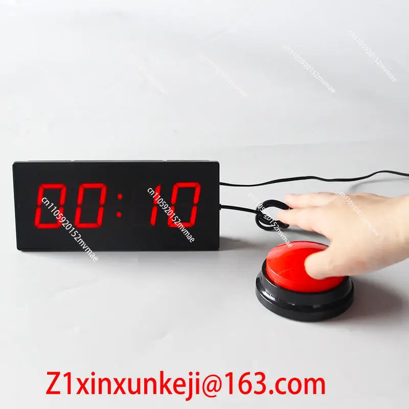 4-Position LED 10-second Timer Stopwatch with Buttons for Interactive Game Competition Training - Display Digital Multicolor