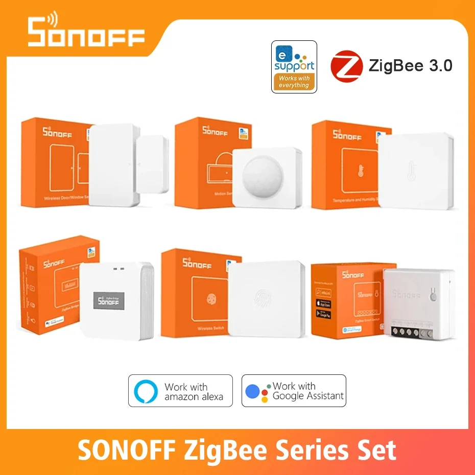 Sonoff-zigbee 3.0 zbブリッジミニワイヤレススイッチ、zbmini、温度、湿度、モーション、ドアセンサー、alexaで動作、Google Home