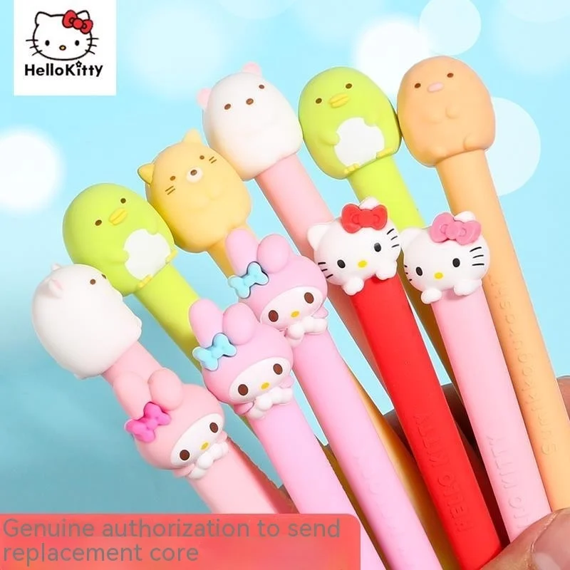 Sanliou Melody Kitty Cat Corner Cartoon Neutral Pen High Beauty Primary School Lovely Silicone Black Water Pen