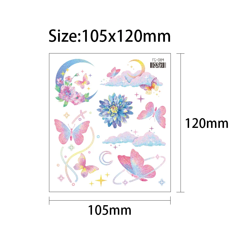 Glitter Butterfly Children's Temporary Tattoo Sticker Waterproof Eyes Face Arm Body Kids Fake Tattoos Women Makeup Products