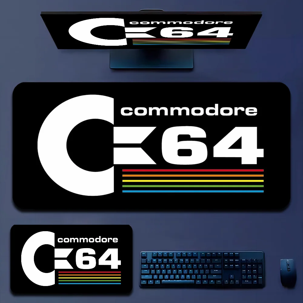 C-Commodore 64 Animation Office Computer Desk Mat Table Keyboard Big Mouse Pad Laptop Cushion Non-slip for PC Mouse Carpet