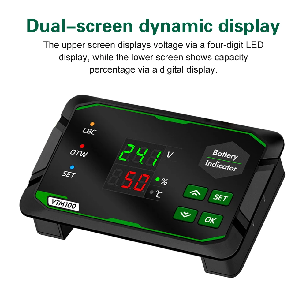 Digital Battery Voltage Capacity Tester DC7-100V Intelligent Safety Protection for Acidic Ternary Lithium Phosphate Battery