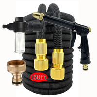 25/150ft Garden Water Hose Expandable Metal Connector High Pressure TPE Reel Magic Water Pipes for Garden Hose Farm Irrigation