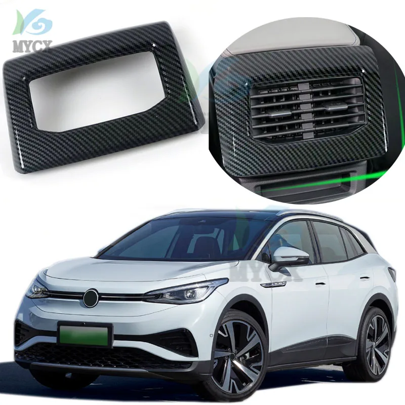 ل Volkswagen VW ID.4X ID.4 CROZZ 2021 2022 ABS مسند ذراع السيارة صندوق خلفي مكيف الهواء منفذ غطاء إطاري القوالب الداخلية #2