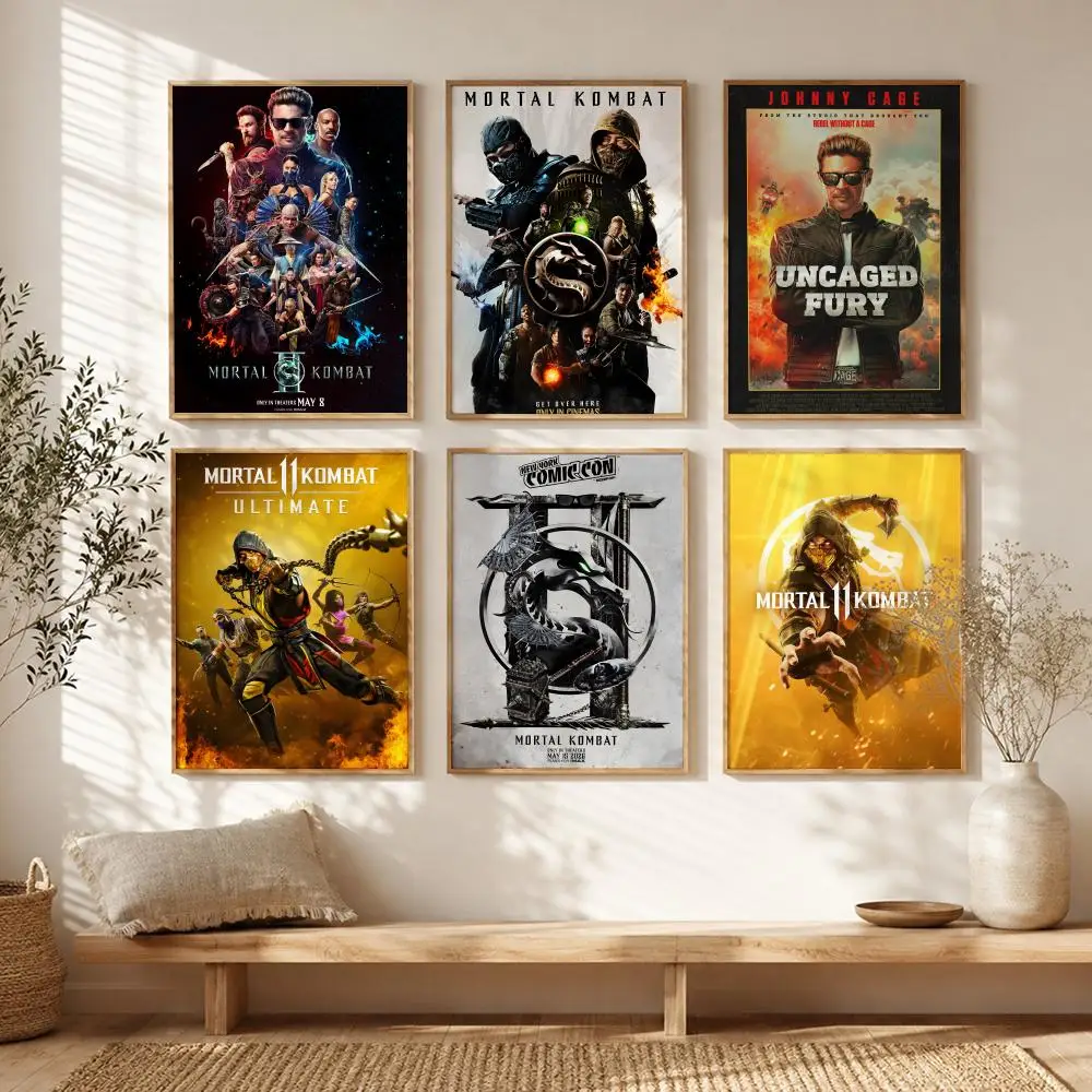Fighting Game M-Mortal Kombat Poster All-match HD Waterproof Self-Adhesive Wall Art Sticker For Home Bedroom