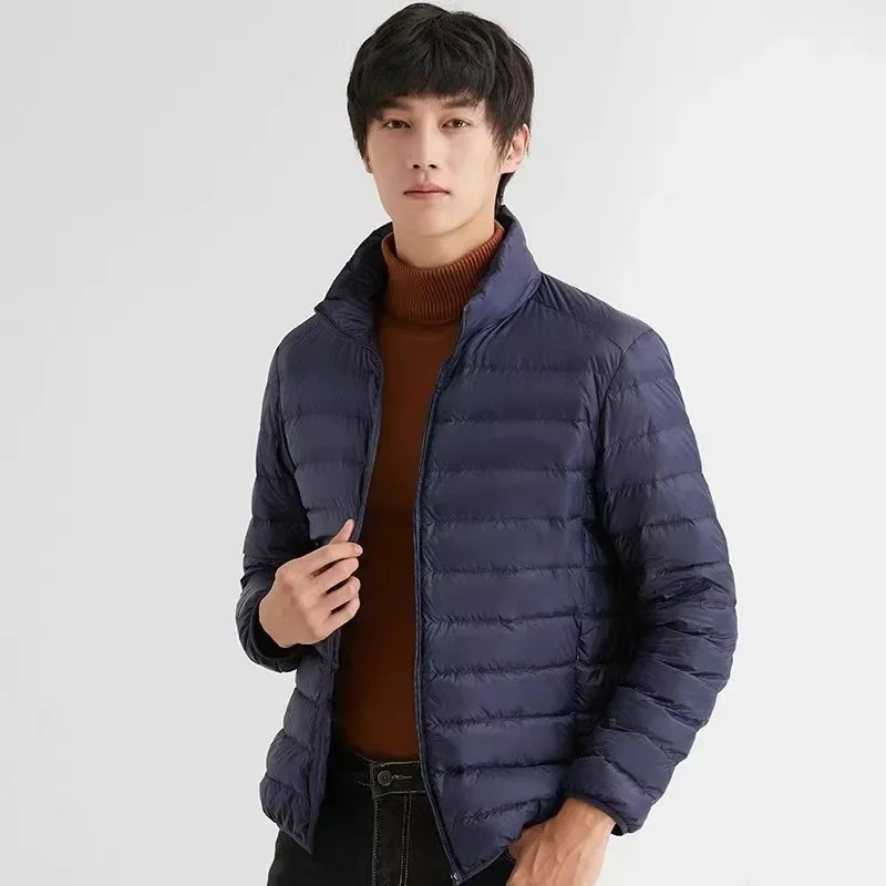 New arrivals Mens high quality lightweight down jacket with stand collar Casual tops