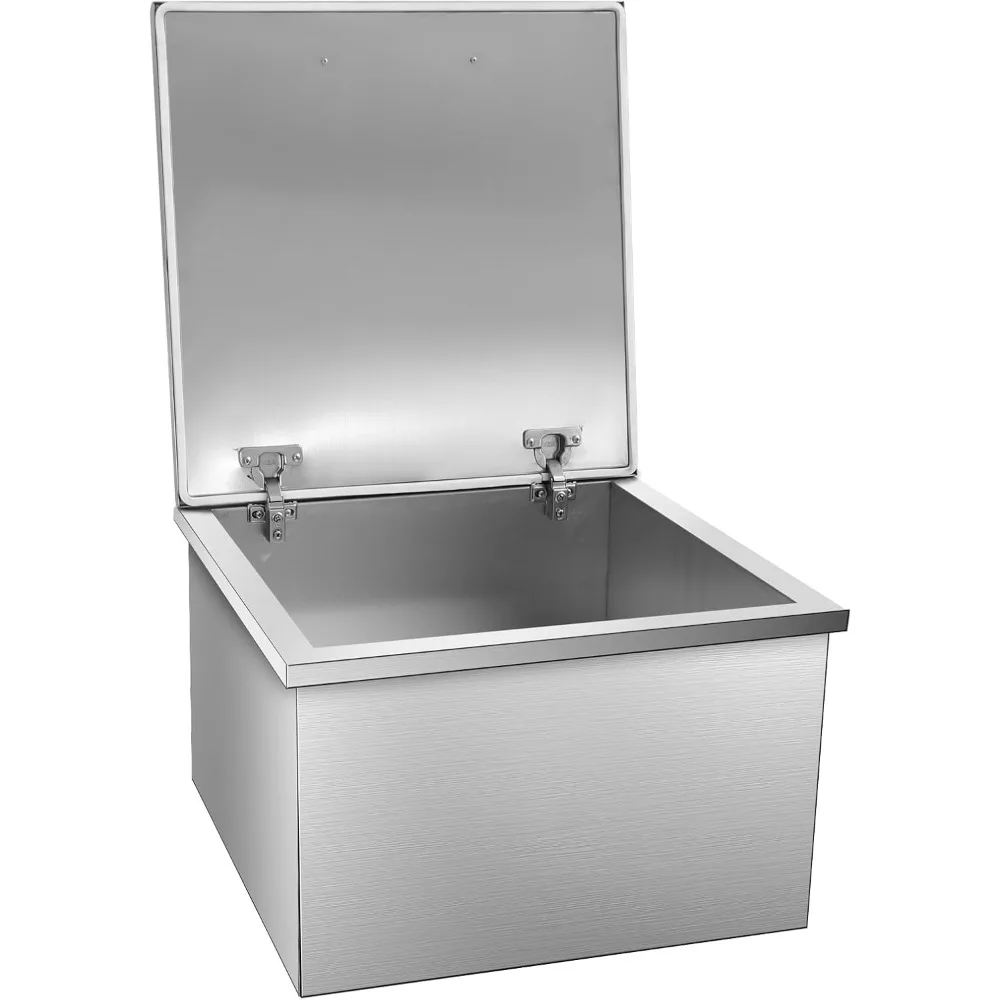 

Drop in Ice Chest, 20''L x 20''W x 13''H Stainless Steel Ice Cooler, Commercial Ice Bin with Hinged Cover, 60QT Outdoor Kitchen